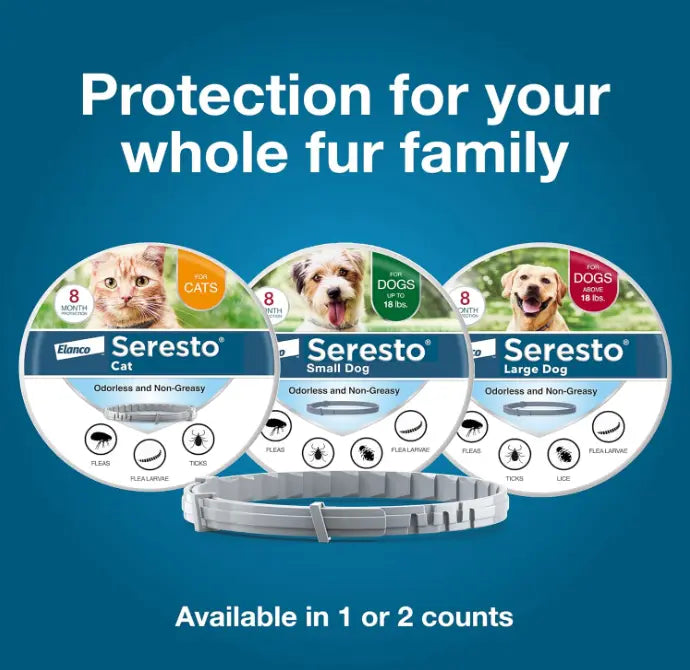 Seresto Flea & Tick Collar For Dogs Over 18 lbs., Treatment & Prevention, Vet-Recommend, 8 Month Protection